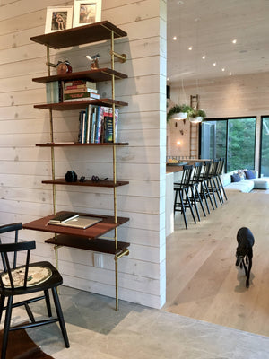 Brass Rail Shelf in a cottage