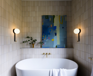 Hook Sconces in bathroom