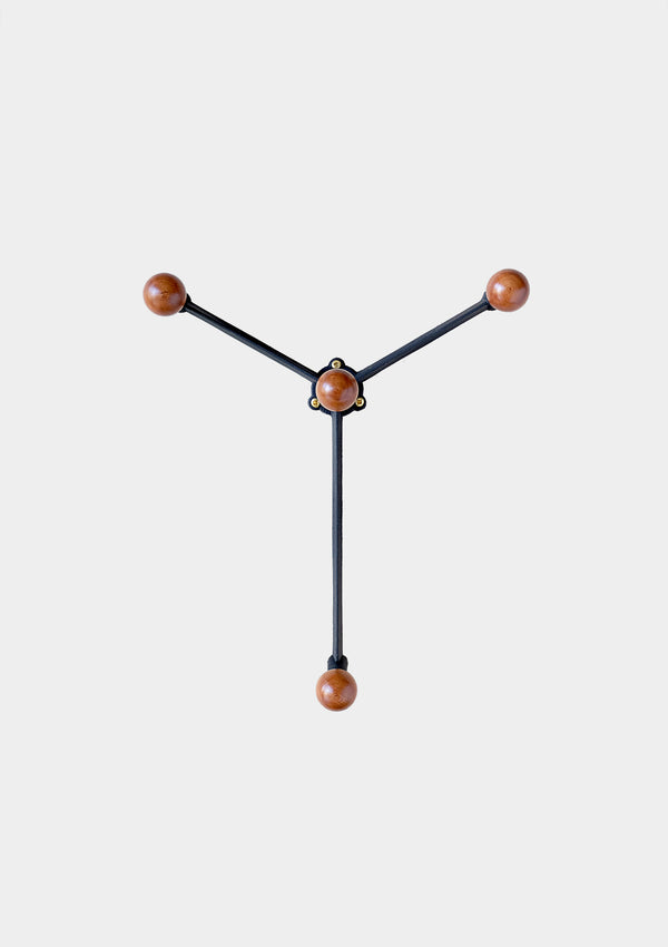 Yoke Wall hook with wood knobs