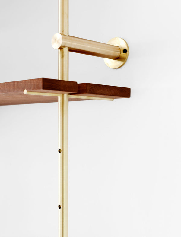 Brass rail shelf customizable system