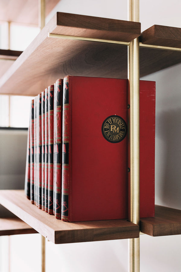 Brass rail shelf customizable system