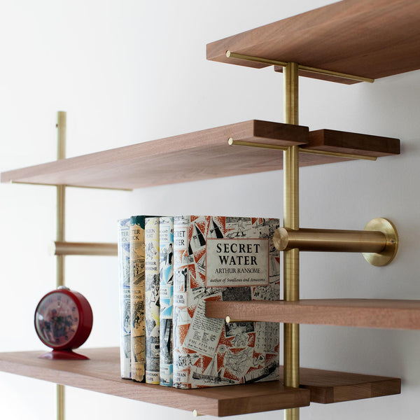 Brass rail shelf customizable system