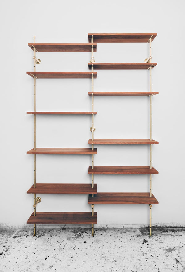 Brass rail shelf customizable system