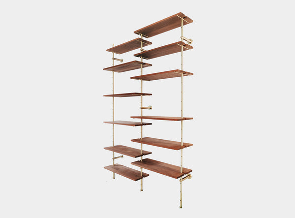 Brass rail shelf customizable system