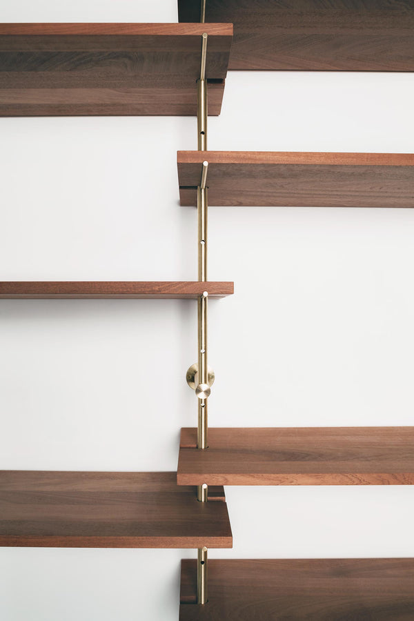 Brass rail shelf customizable system