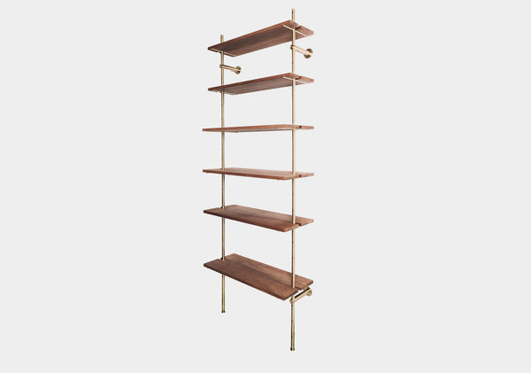 Brass rail shelf customizable system
