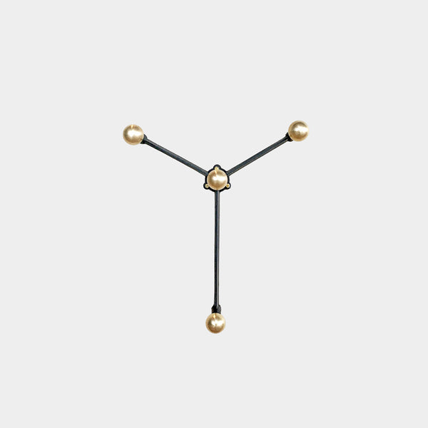 Yoke Wall hook with brass knobs