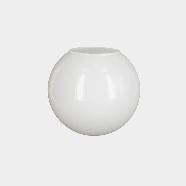 A white glass globe diffuser compatible with Hook Sconce and Hemisphere Pendant lighting fixtures.