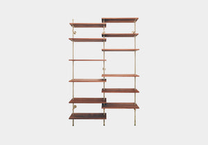 Brass rail shelf customizable system
